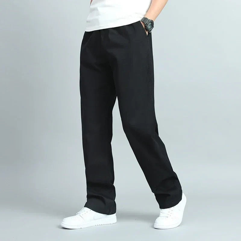 Pantalon Coupe Droite À Taille Élastiquée Homme