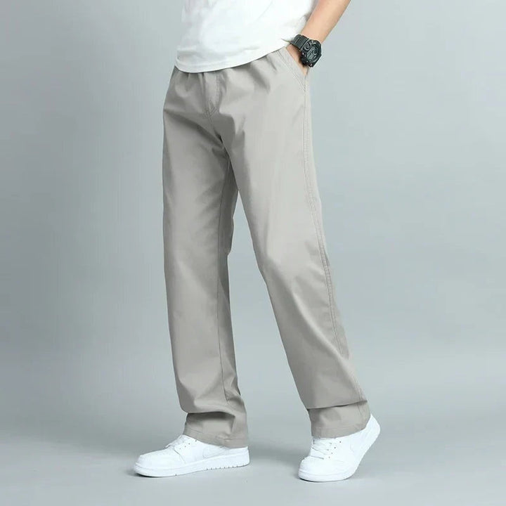 Pantalon Coupe Droite À Taille Élastiquée Homme