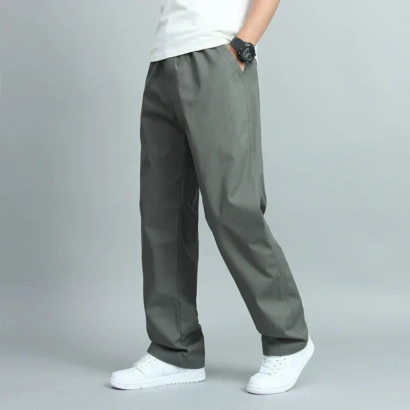 Pantalon Coupe Droite À Taille Élastiquée Homme