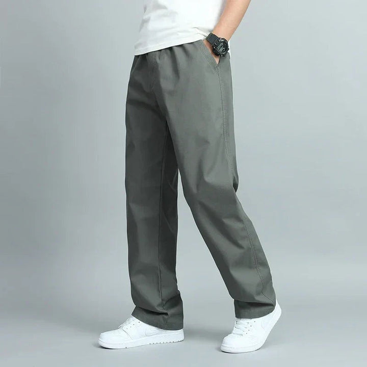 Pantalon Coupe Droite À Taille Élastiquée Homme