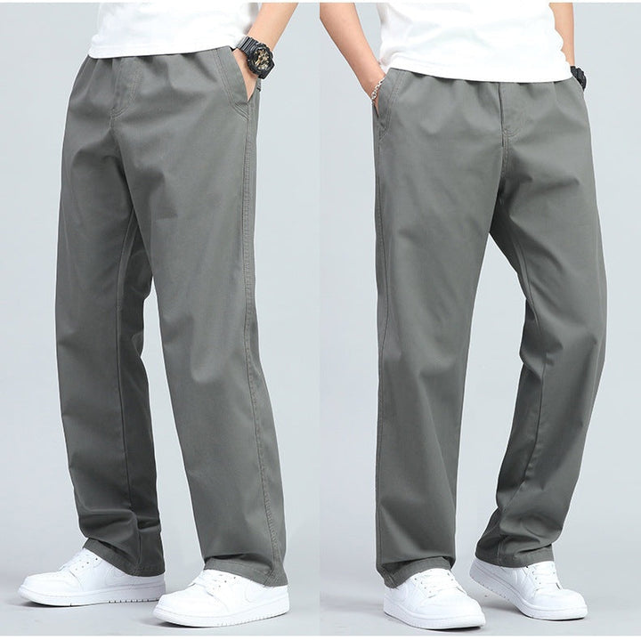 Pantalon Coupe Droite À Taille Élastiquée Homme