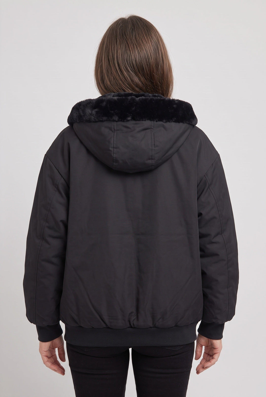 Blouson Court à Capuche Zippée Femme