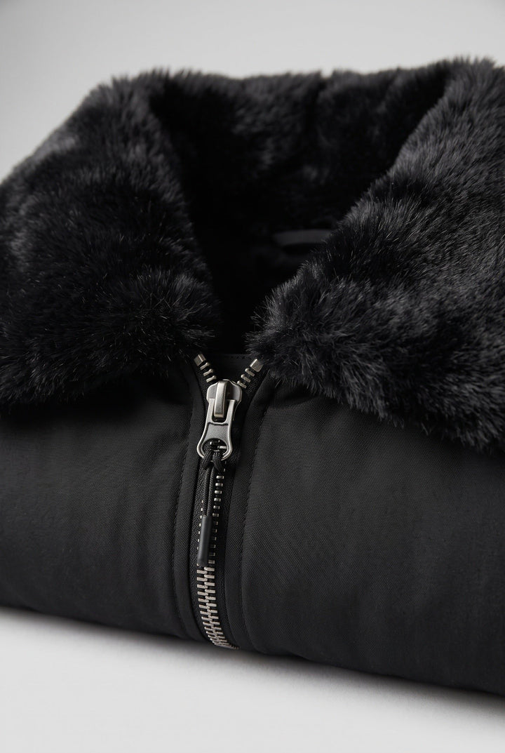 Blouson Court à Capuche Zippée Femme
