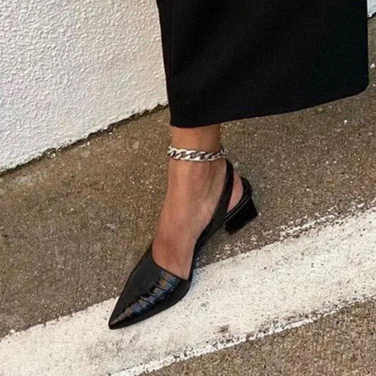 Escarpins Slingback Talon Bloc Femme