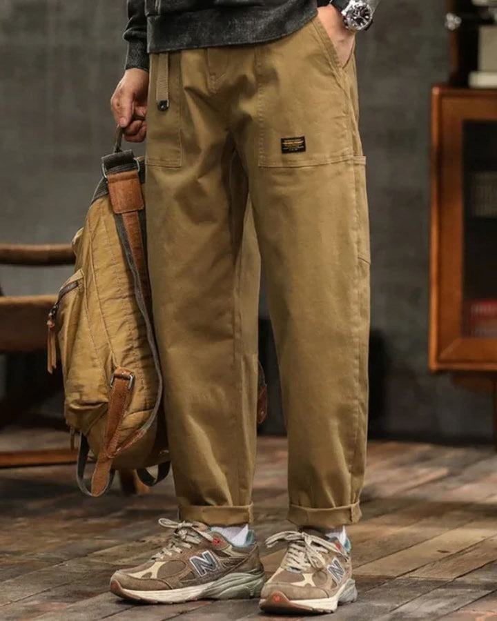 Pantalon Cargo Ample à Coupe Droite Homme
