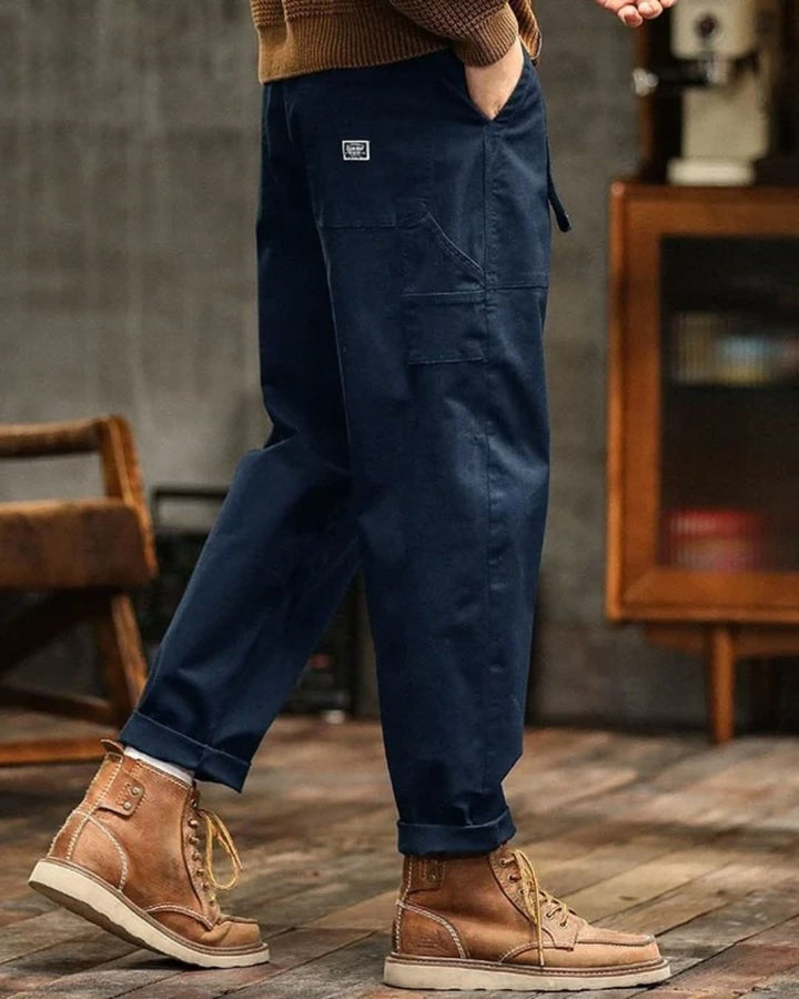 Pantalon Cargo Ample à Coupe Droite Homme