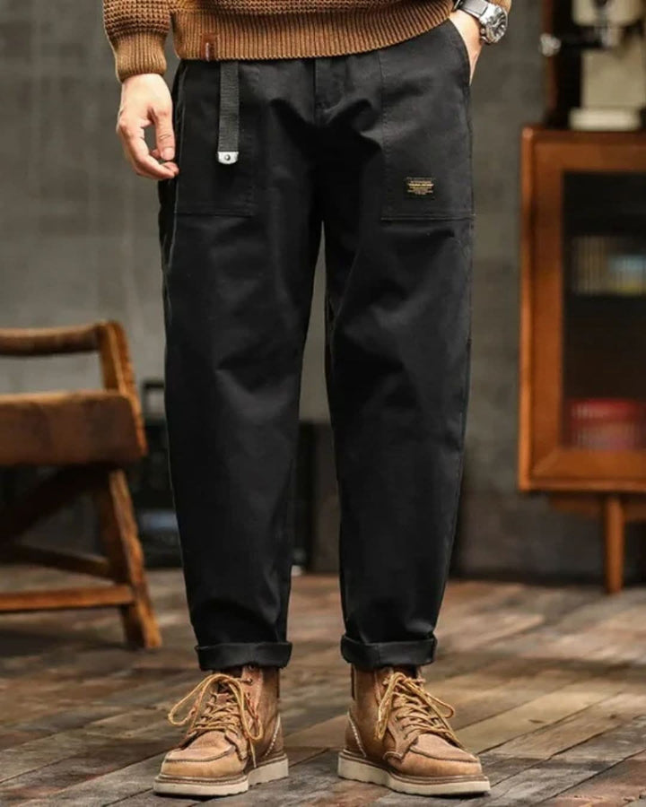Pantalon Cargo Ample à Coupe Droite Homme
