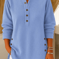 Pull Côtelé à Col Tunisien Femme