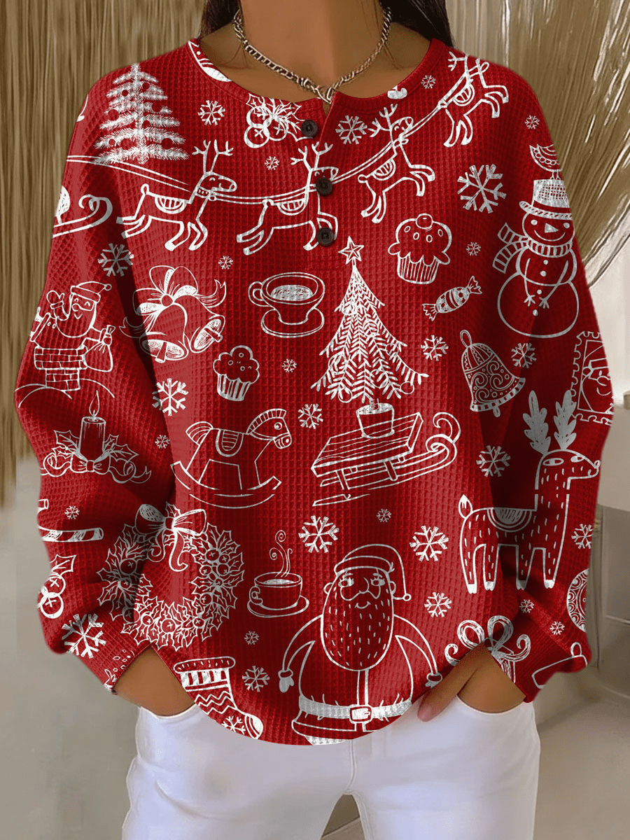 Pull à Empiècements Rayés et Boutons Femme