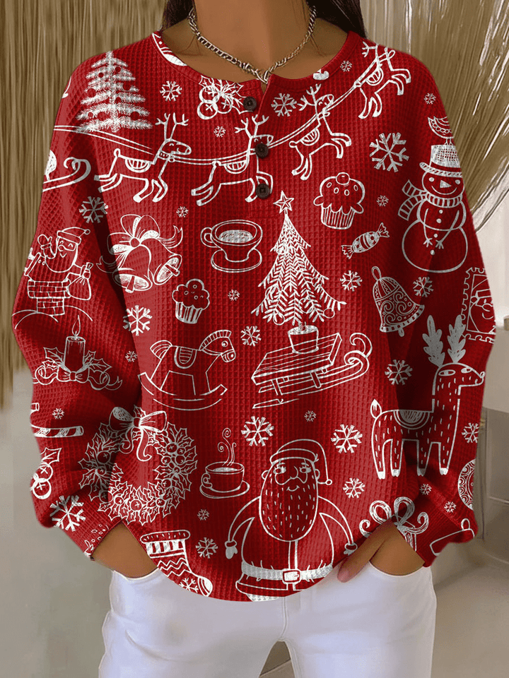 Pull à Empiècements Rayés et Boutons Femme