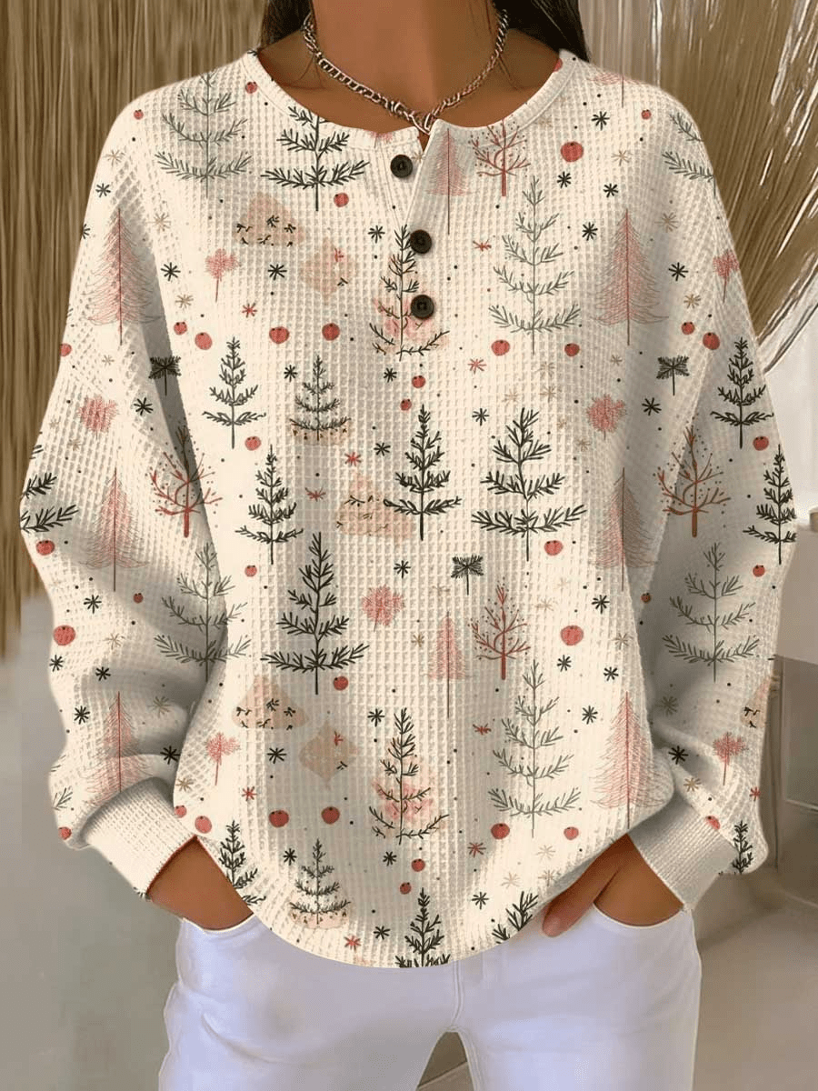 Pull à Empiècements Rayés et Boutons Femme