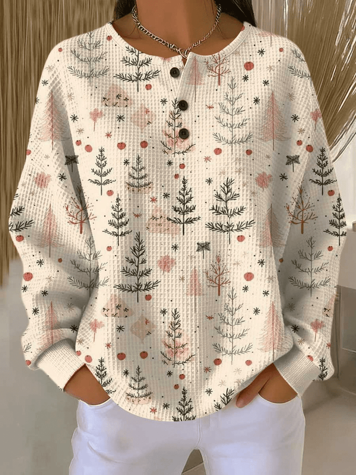Pull à Empiècements Rayés et Boutons Femme