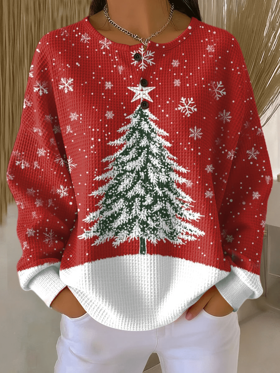 Pull à Empiècements Rayés et Boutons Femme