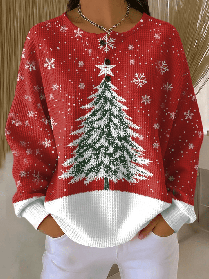 Pull à Empiècements Rayés et Boutons Femme