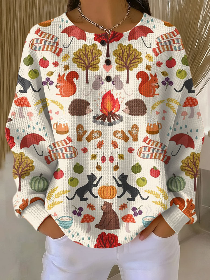 Pull à Empiècements Rayés et Boutons Femme