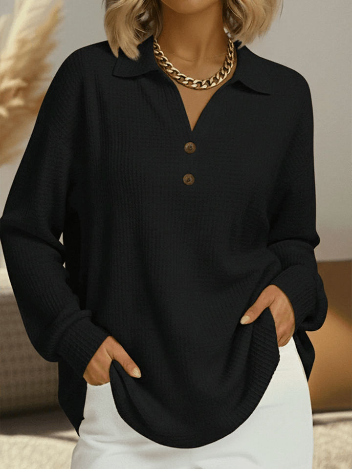Pull à Empiècements Rayés et Boutons Femme