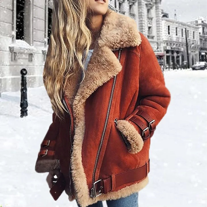 Blouson Aviateur Doublé Effet Mouton Femme