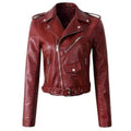Women's Cropped Biker Jacket with Asymmetric Zip
