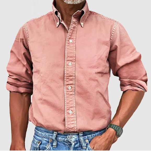 Chemise à Manches Longues et Col Boutonné Homme