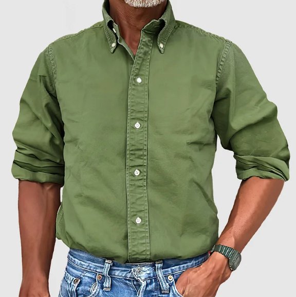 Chemise à Manches Longues et Col Boutonné Homme