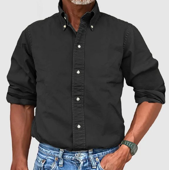 Chemise à Manches Longues et Col Boutonné Homme