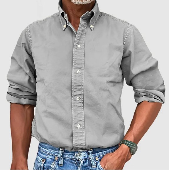 Chemise à Manches Longues et Col Boutonné Homme