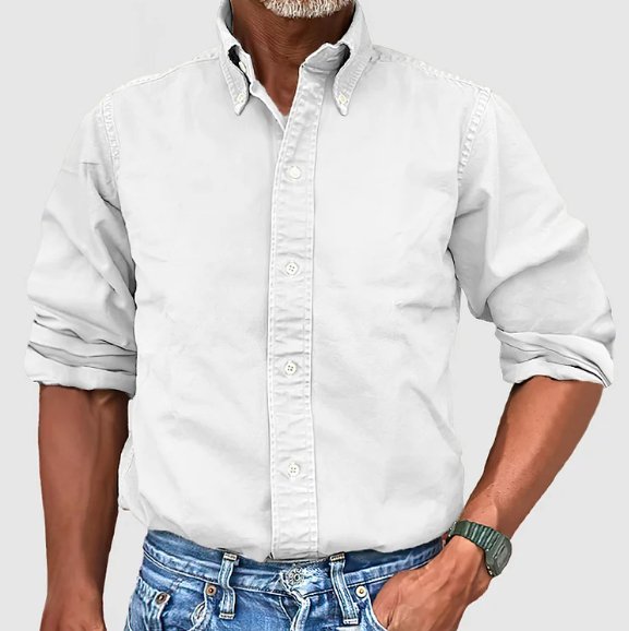 Chemise à Manches Longues et Col Boutonné Homme