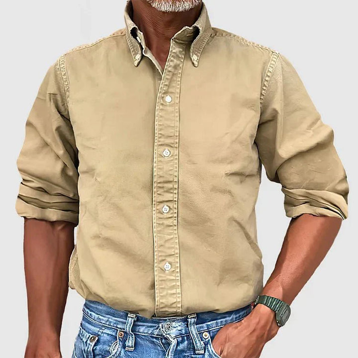 Chemise à Manches Longues et Col Boutonné Homme