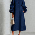 Robe Midi à Poignets Fleuris Femme