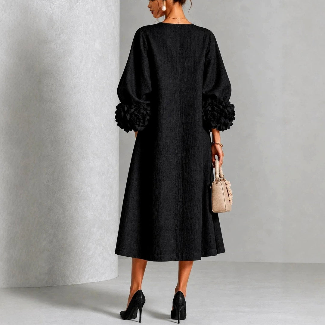 Robe Midi à Poignets Fleuris Femme