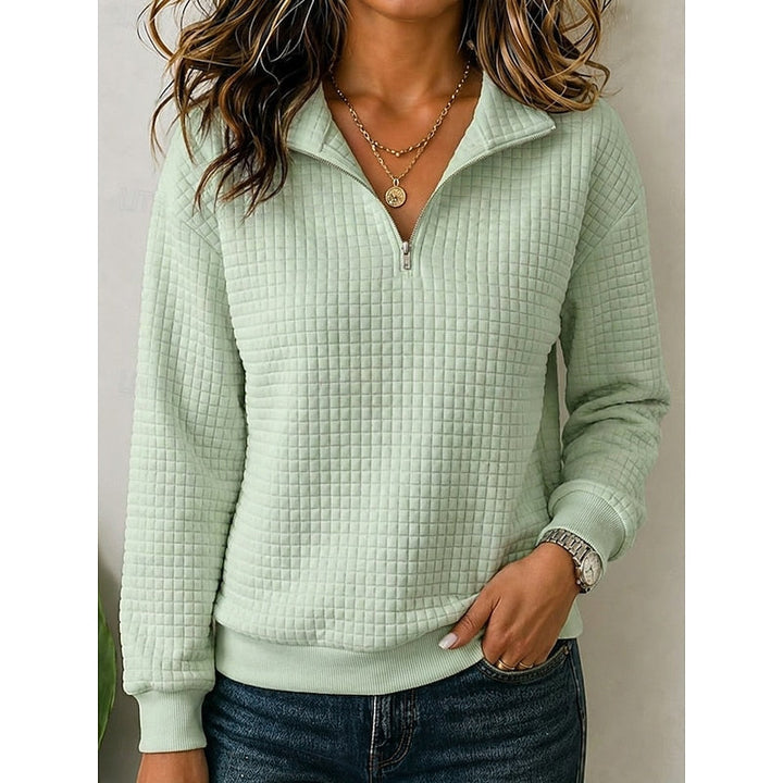 Pull à Col Zippé et Manches Longues Femme
