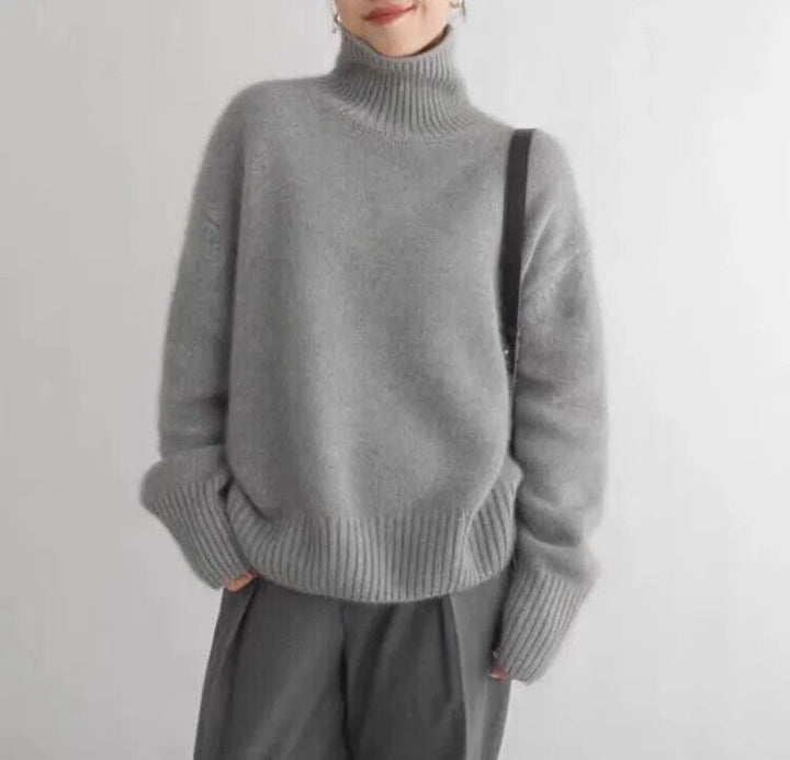 Pull Col Roulé En Maille Femme