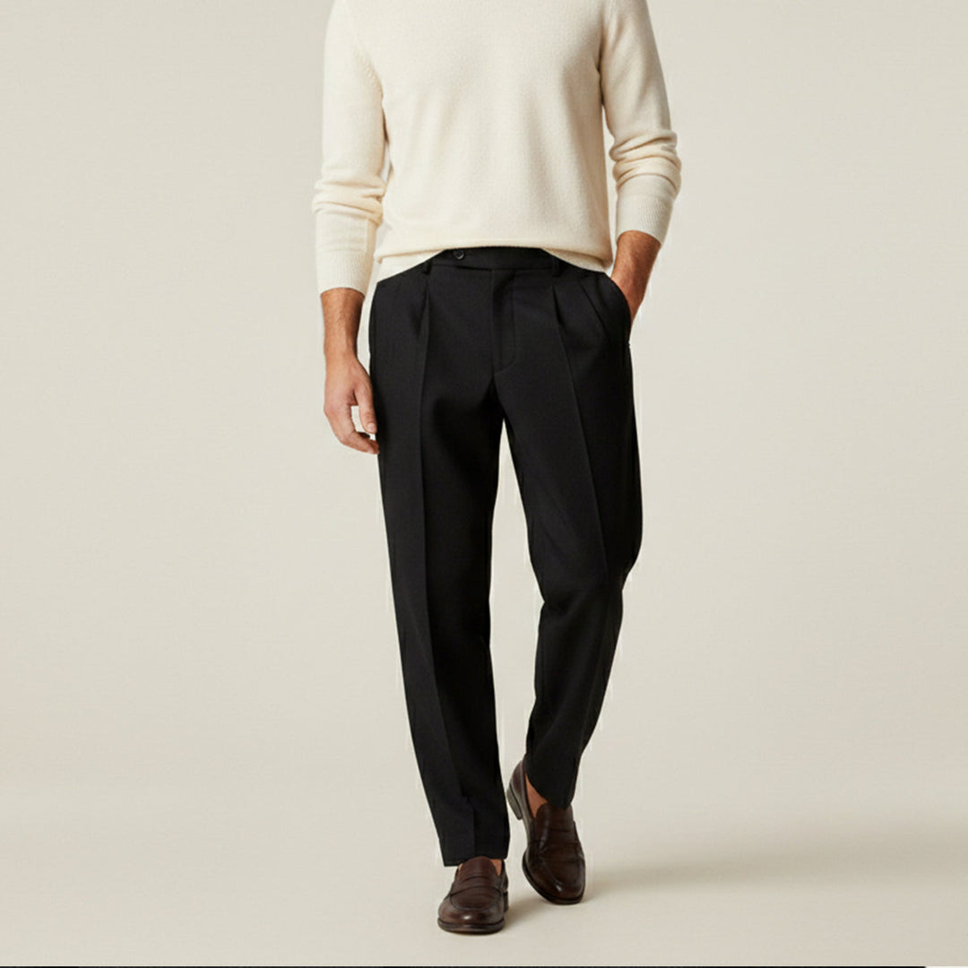 Pantalon à Pinces Coupe Droite Homme