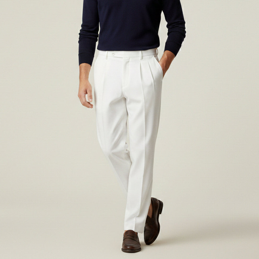 Pantalon à Pinces Coupe Droite Homme
