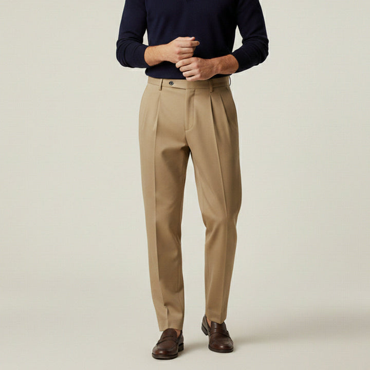 Pantalon à Pinces Coupe Droite Homme