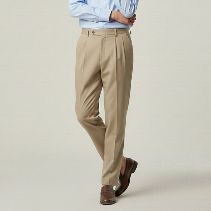 Pantalon à Pinces Coupe Droite Homme