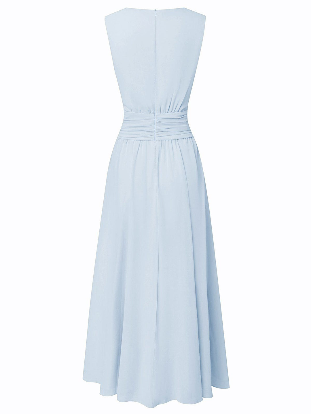 Robe Longue Sans Manches Taille Drapée Femme