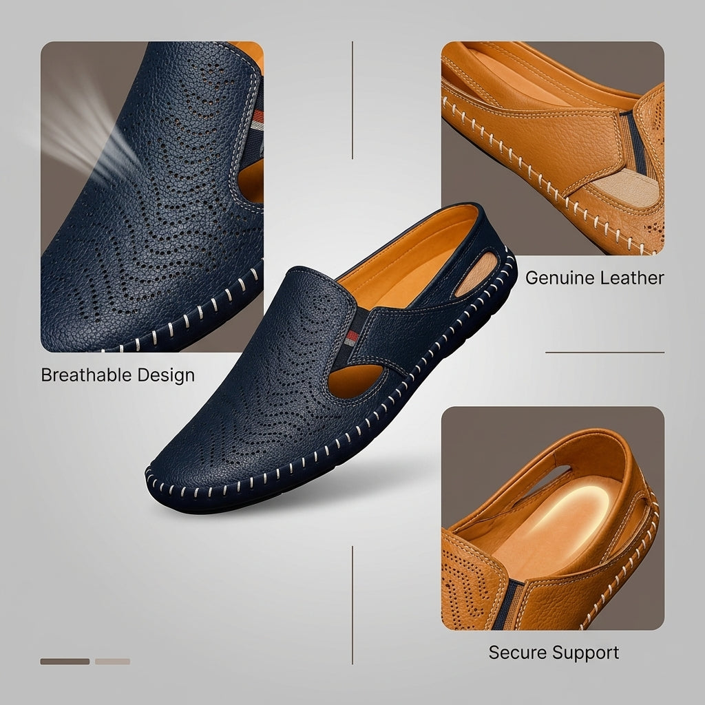 Mocassins Perforés à Enfiler Homme