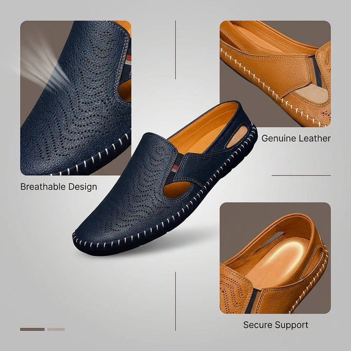 Mocassins Perforés à Enfiler Homme