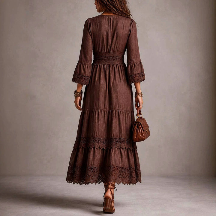 Robe Maxi Bohème à Col V Femme