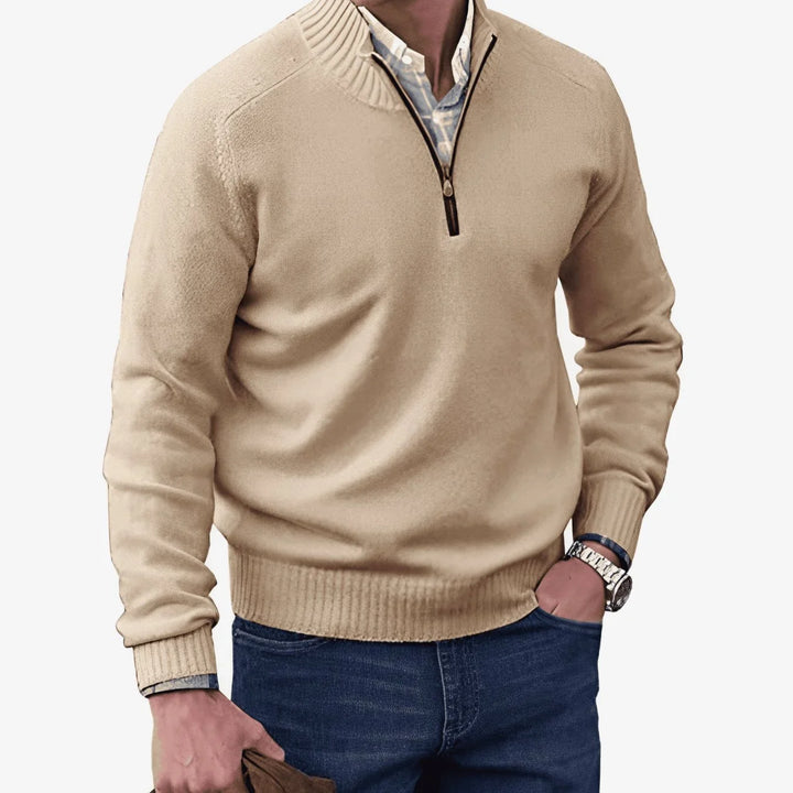 Pull Col Zippé Homme