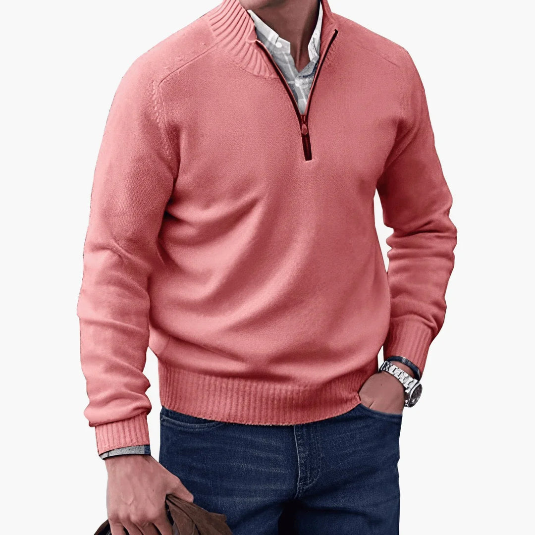 Pull Col Zippé Homme