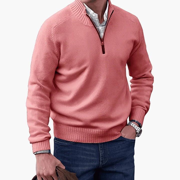 Pull Col Zippé Homme