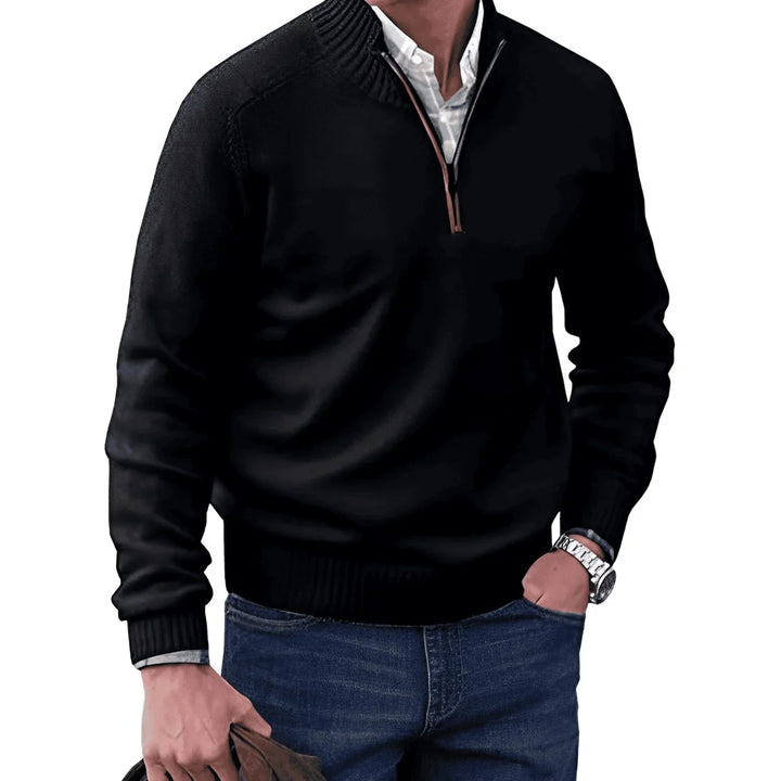 Pull Col Zippé Homme