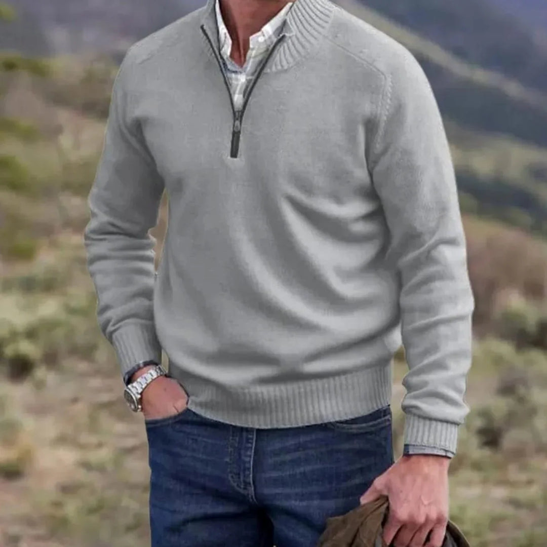 Pull Col Zippé Homme