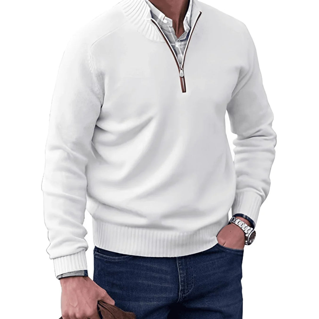 Pull Col Zippé Homme