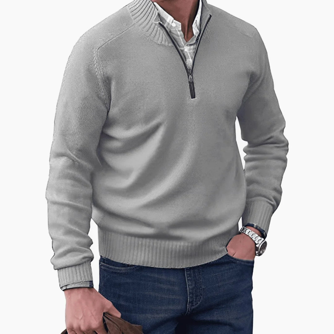 Pull Col Zippé Homme