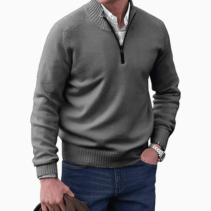 Pull Col Zippé Homme