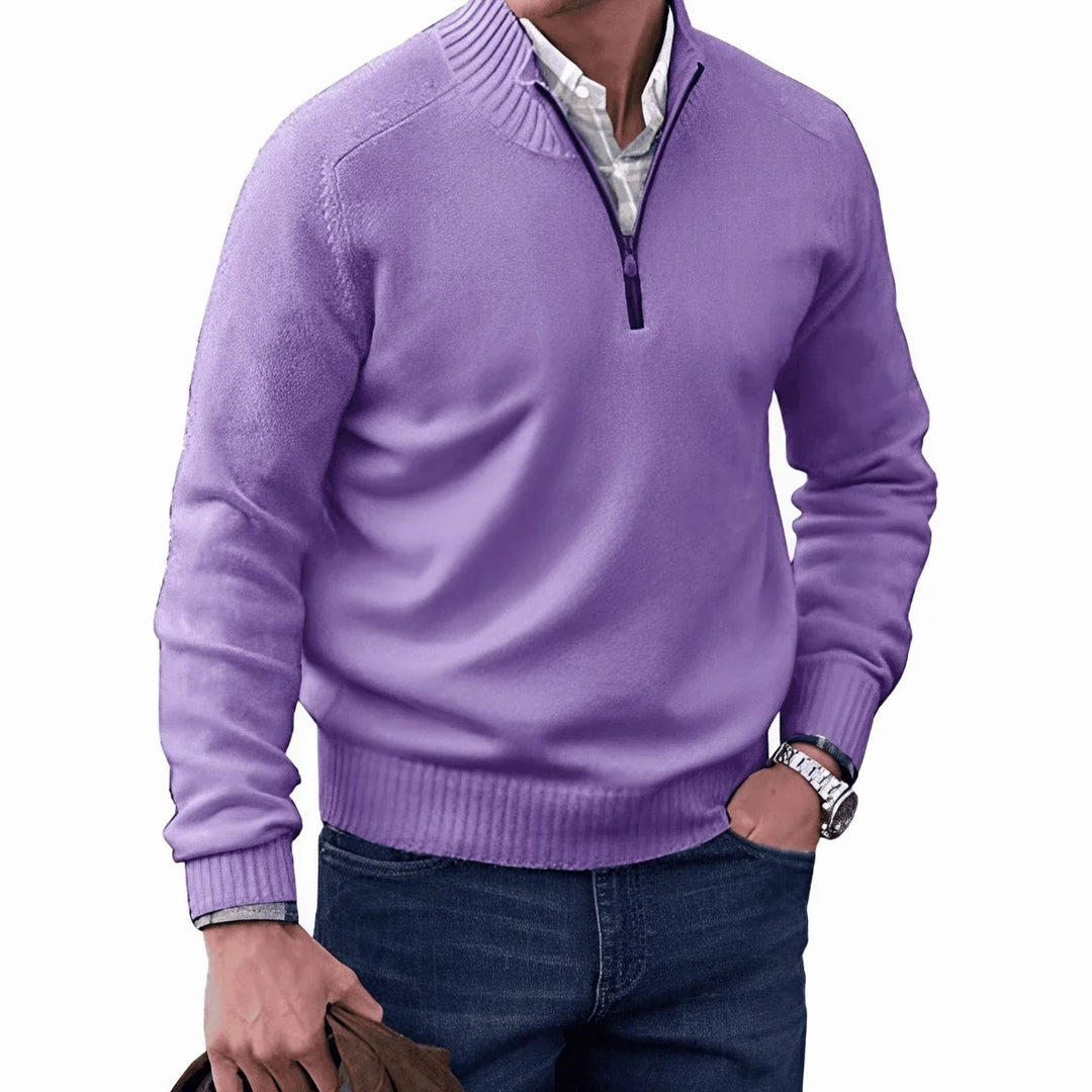 Pull Col Zippé Homme