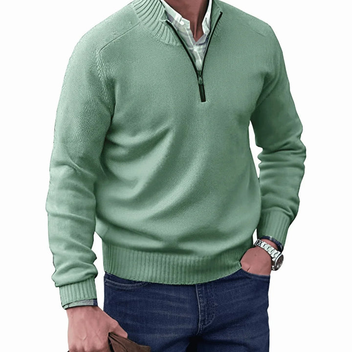 Pull Col Zippé Homme